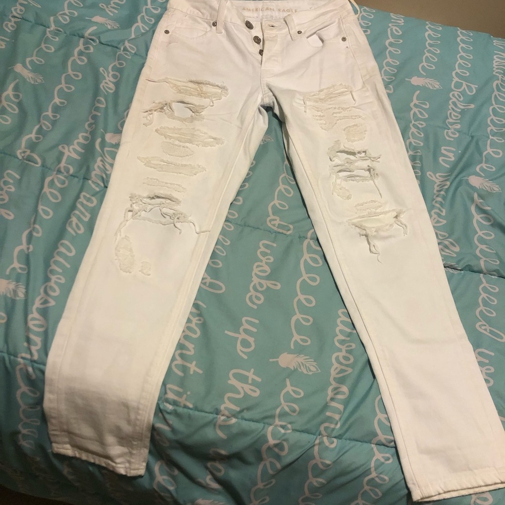 White AE ripped jeans